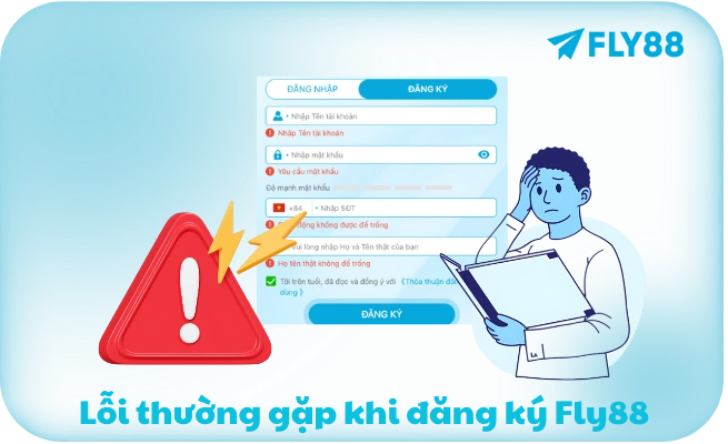 Lỗi thường gặp khi đăng ký Fly88